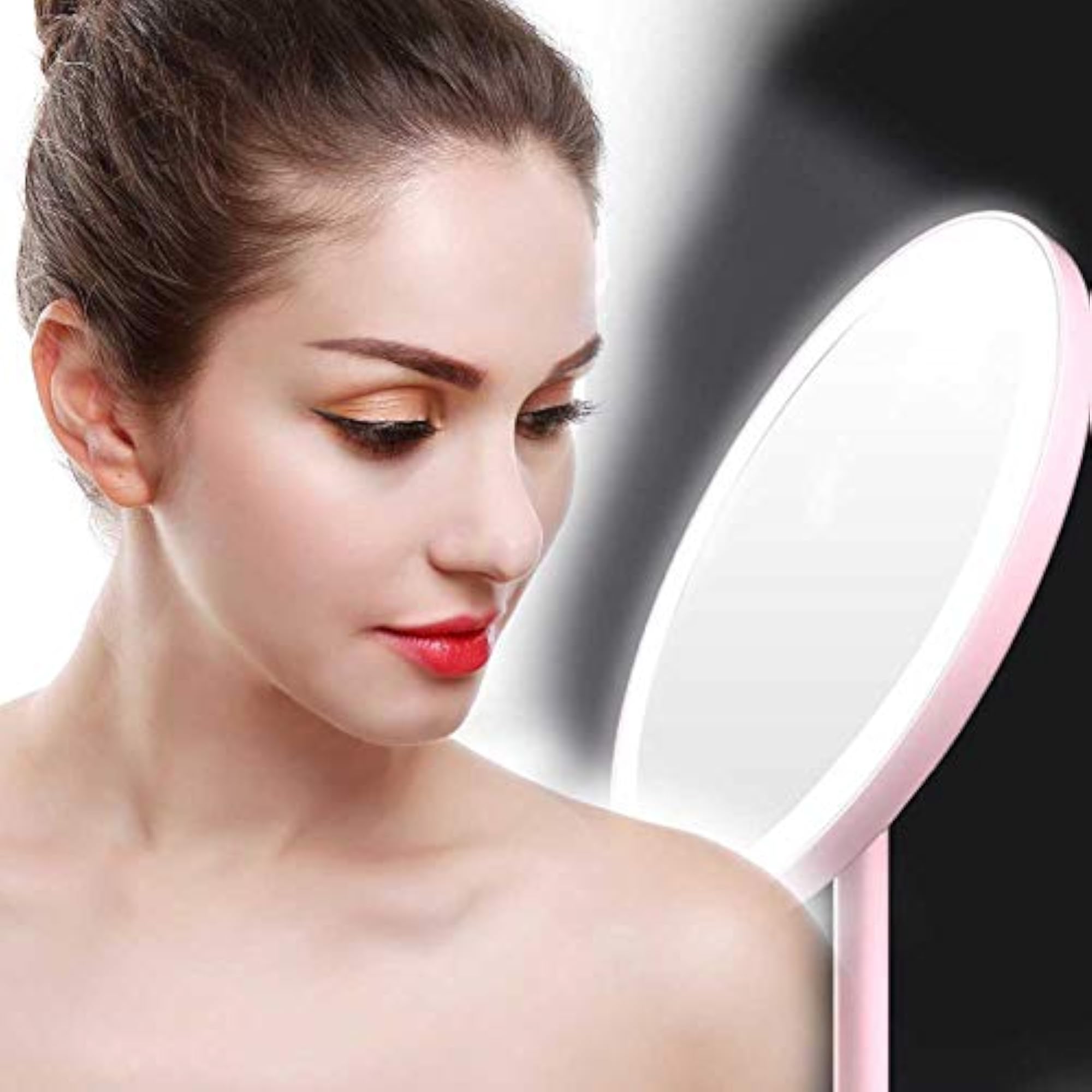 Portable Round LED Light Vanity Mirror